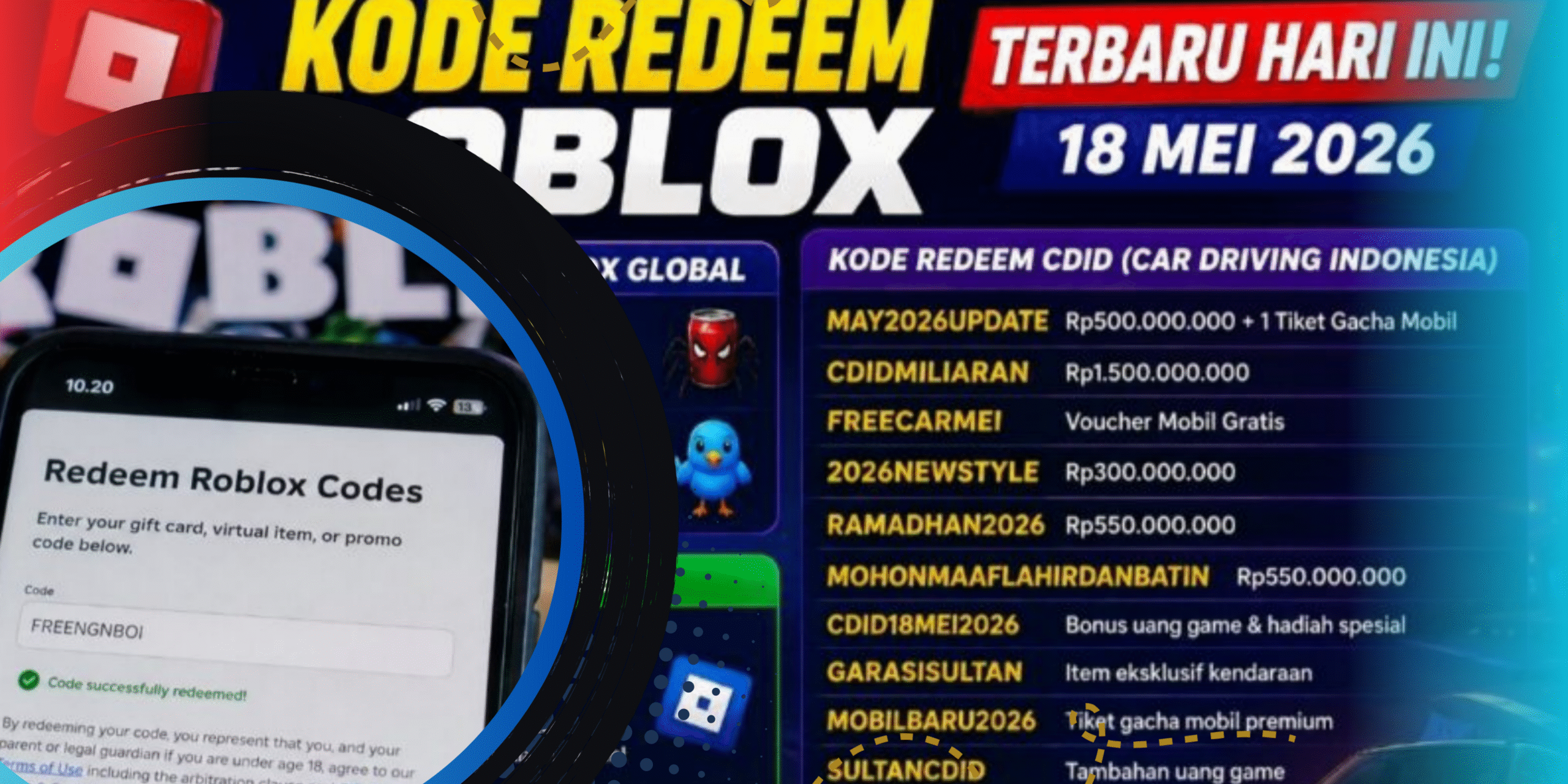 Kode Redeem CDID Roblox Mei 2026 Masih Aktif
